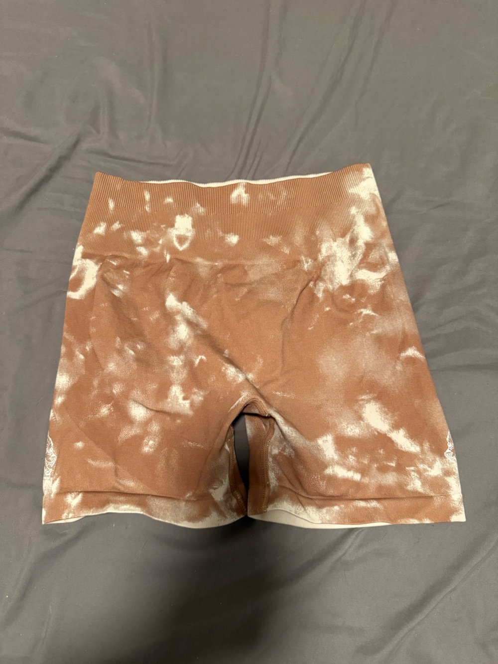Darc Sport Brown and White Tie-Dye Athletic Shorts